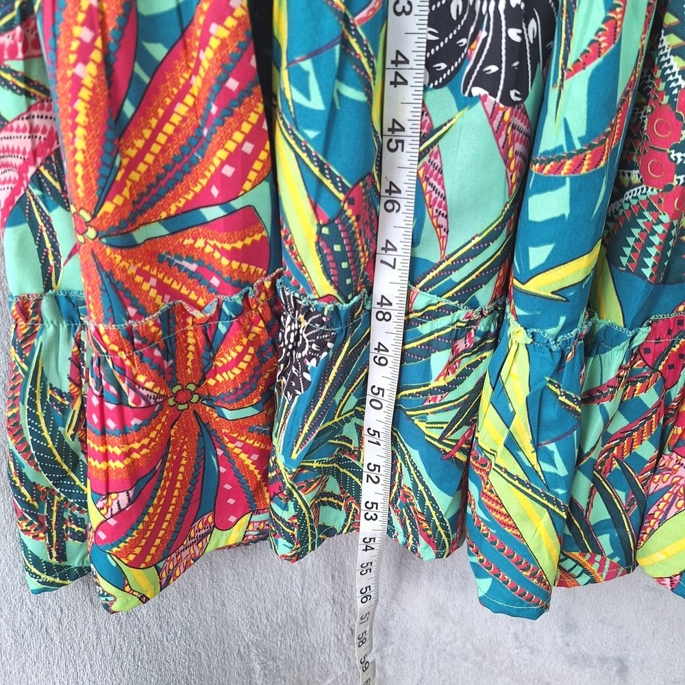 Anthropologie Boemo Dress Medium Floral Tropical Maxi Tiered Resort Beach Boho - Picture 7 of 9